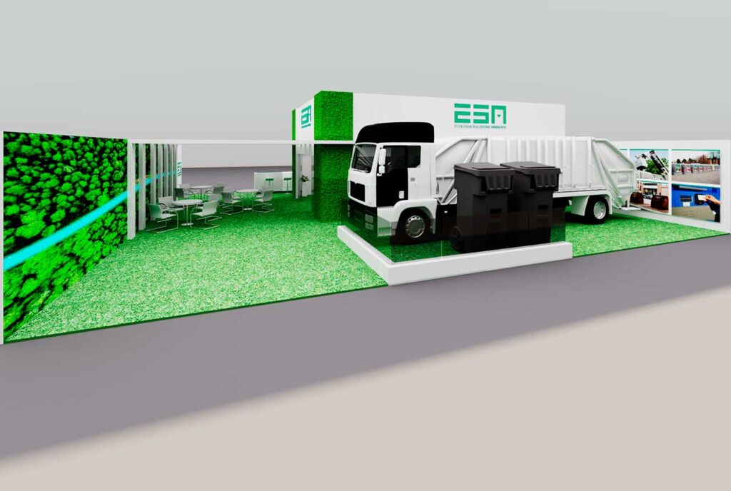 caseta de feria para una empresa de transportes