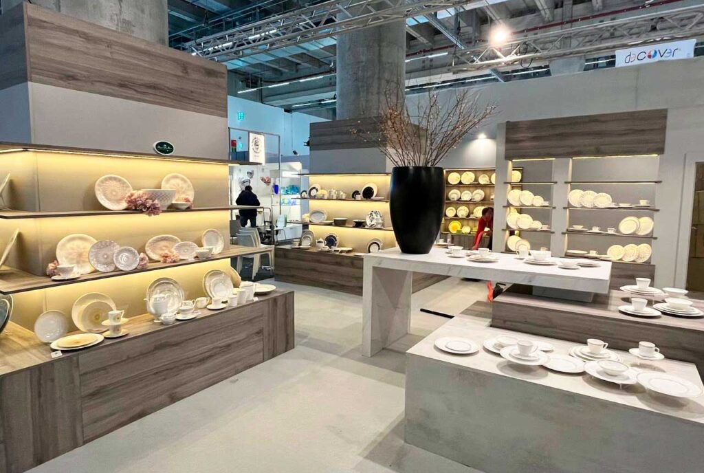 Exhibition stand for a ceramic manufacturer