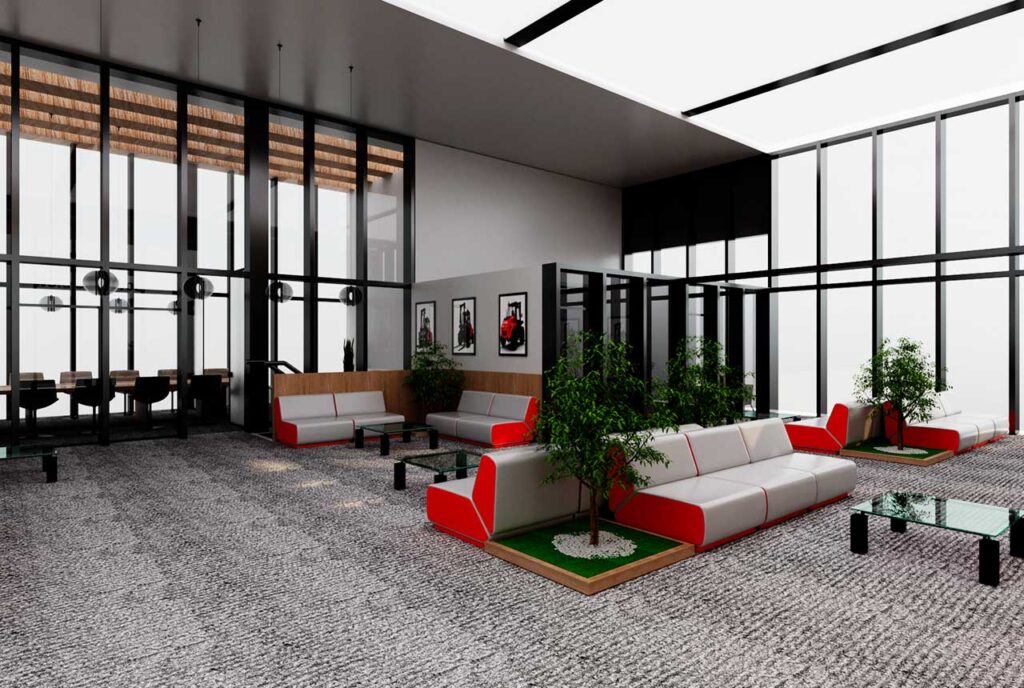 puesto de feria para un fabricante de maquinaria agrícola