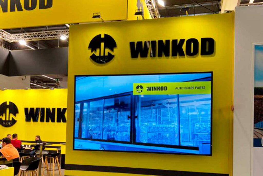 Idea for an exhibition booth in bright colors