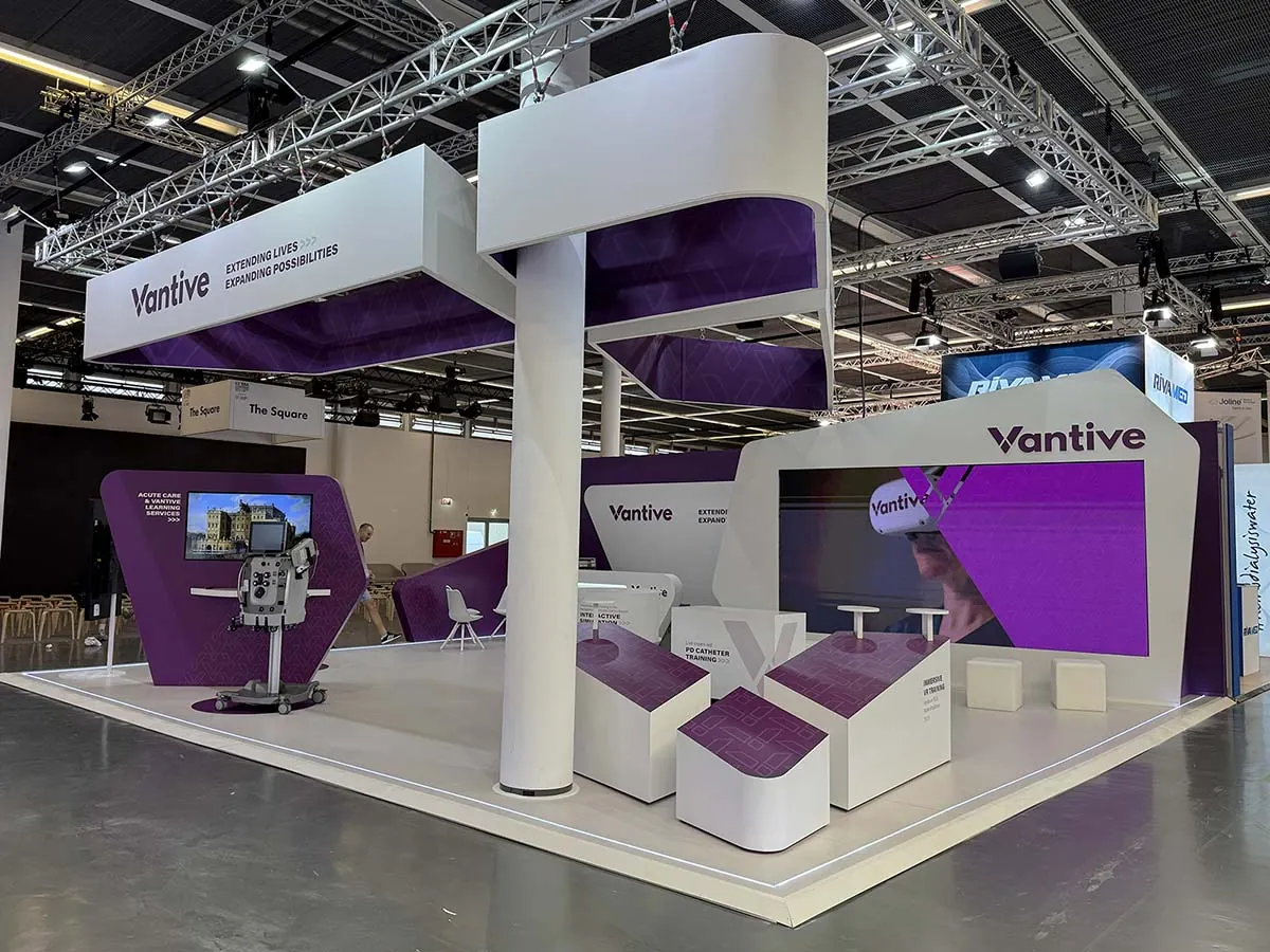 Custom Vantive exhibition stand designed and built by ESBAU