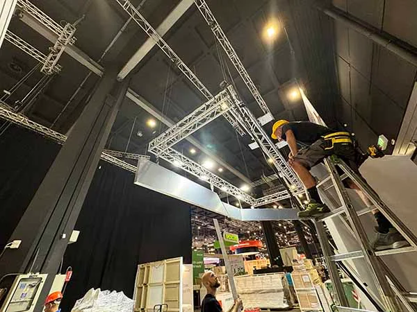 Custom exhibition stand installation at the venue