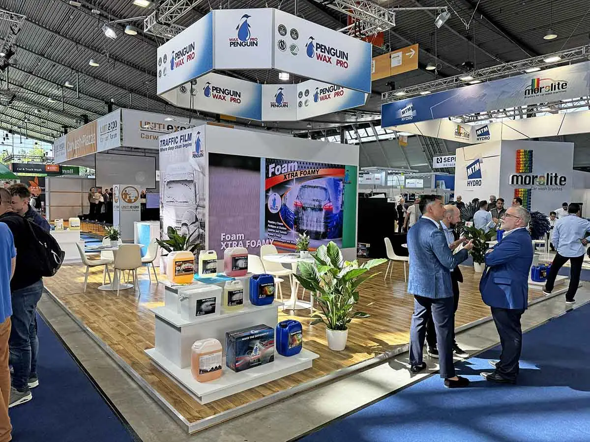 Stand modular de Penguin Wax en UNITI EXPO, Stuttgart, Alemania, de 90 m²