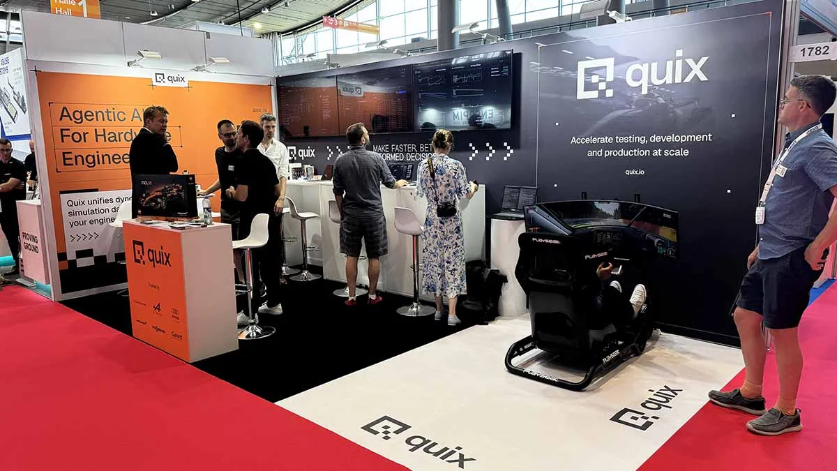 Messestand von Quix auf der Automotive Testing Expo Europe in Stuttgart, Deutschland